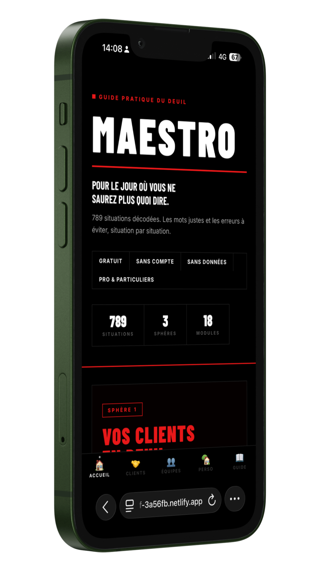 Aperçu de MAESTRO, la base de situations sensibles de Line Lubin