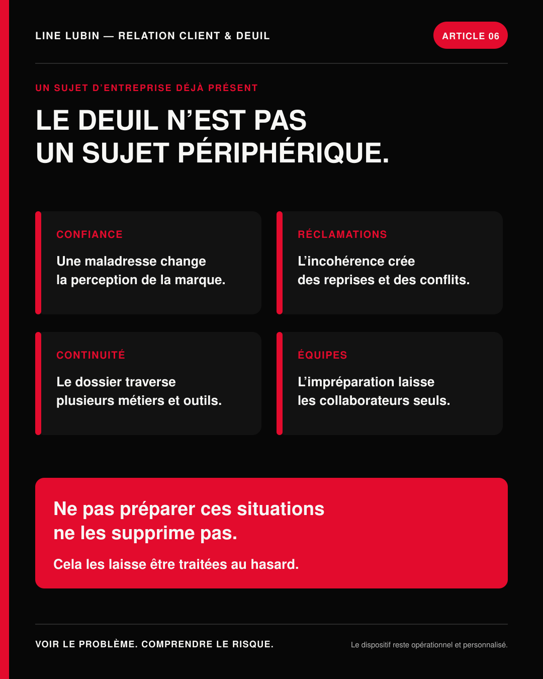 Infographie montrant pourquoi préparer le deuil est un sujet d’entreprise